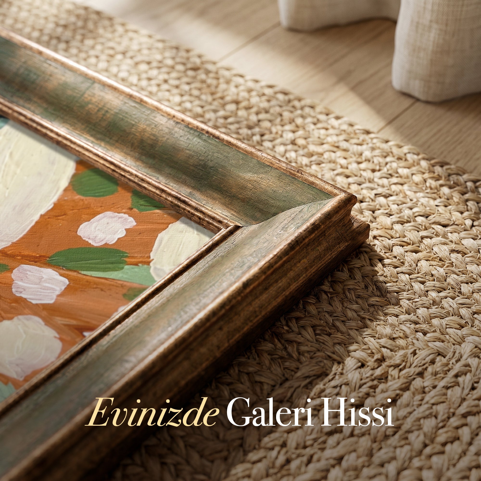 Pastel Çiçekler Kanvas Tablo – Pembe ve Yeşil Tonlarda Soyut Botanik Duvar Dekoru