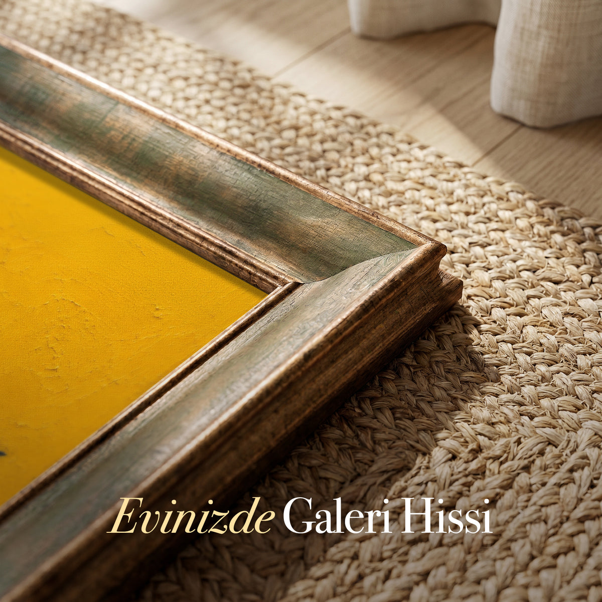 Sarı Zeminde Balina – Modern Kanvas Tablo