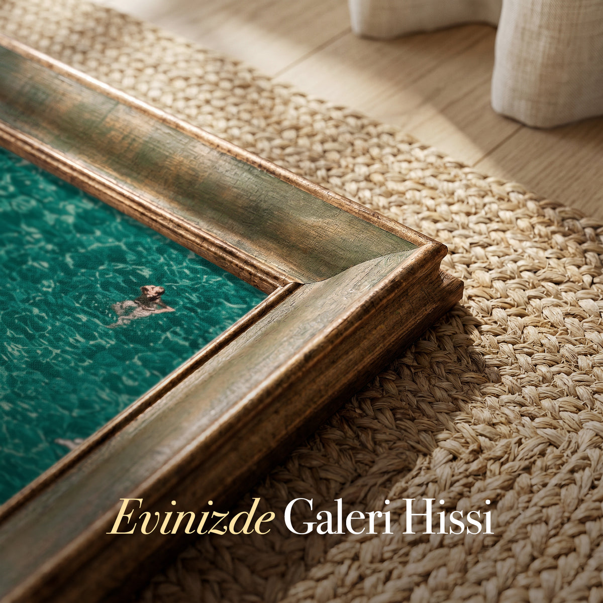 Yüzücüler Kanvas Tablo – Yeşil Deniz Temalı Modern Dekoratif Tablo