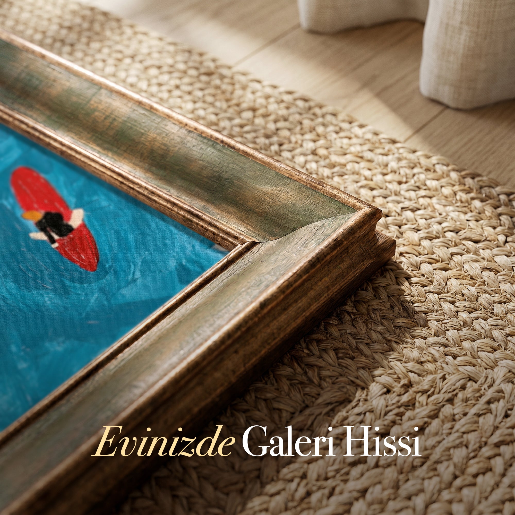 Sörfçüler Kanvas Tablo – Mavi Deniz Temalı Modern Dekoratif Tablo