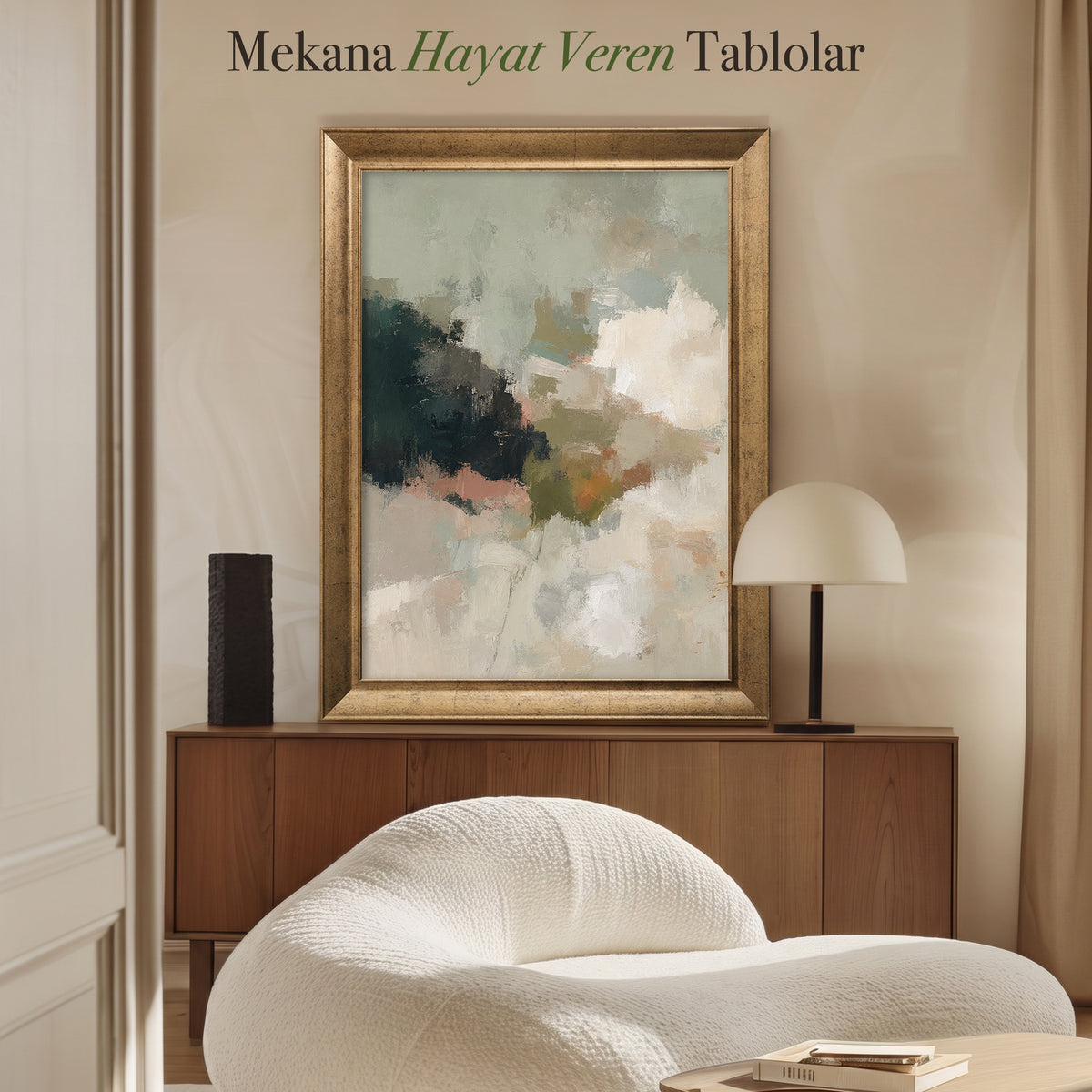 Soft Soyut Kompozisyon – Modern Kanvas Tablo