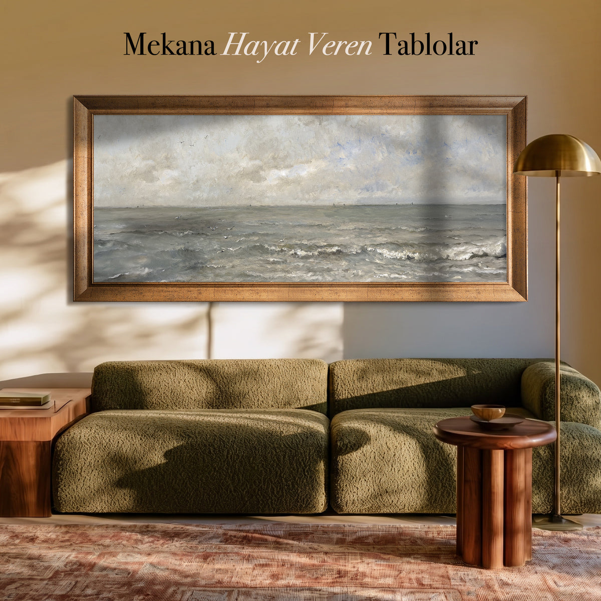 Charles-François Daubigny – Deniz Manzarası (1876) Büyük Panoramik Kanvas Tablo