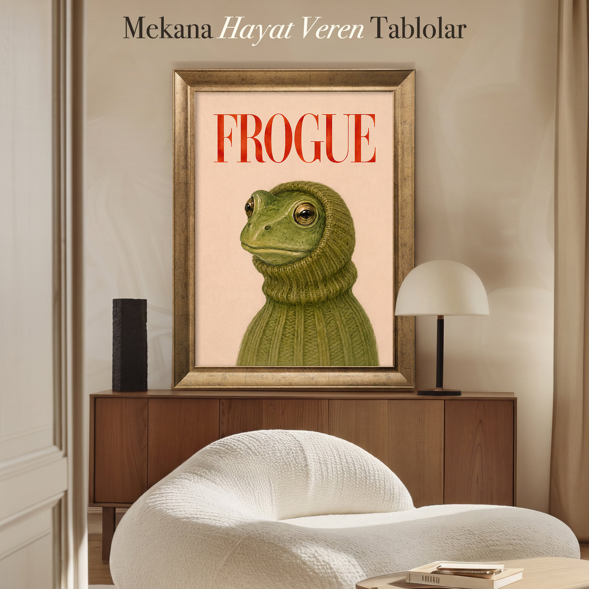 FROGUE Kazaklı Kurbağa Kanvas Tablo