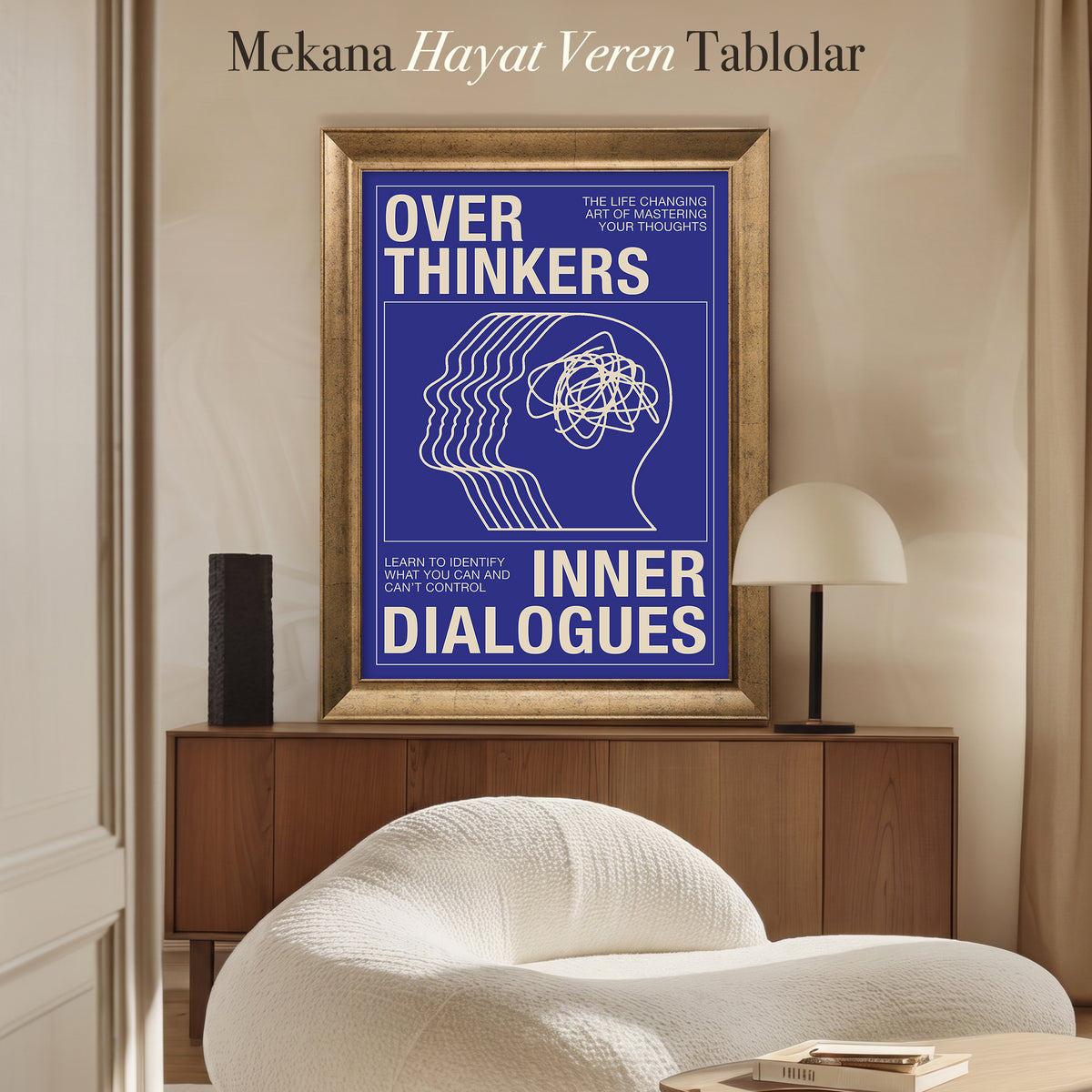 Overthinkers – Inner Dialogues Tipografik Kanvas Tablo