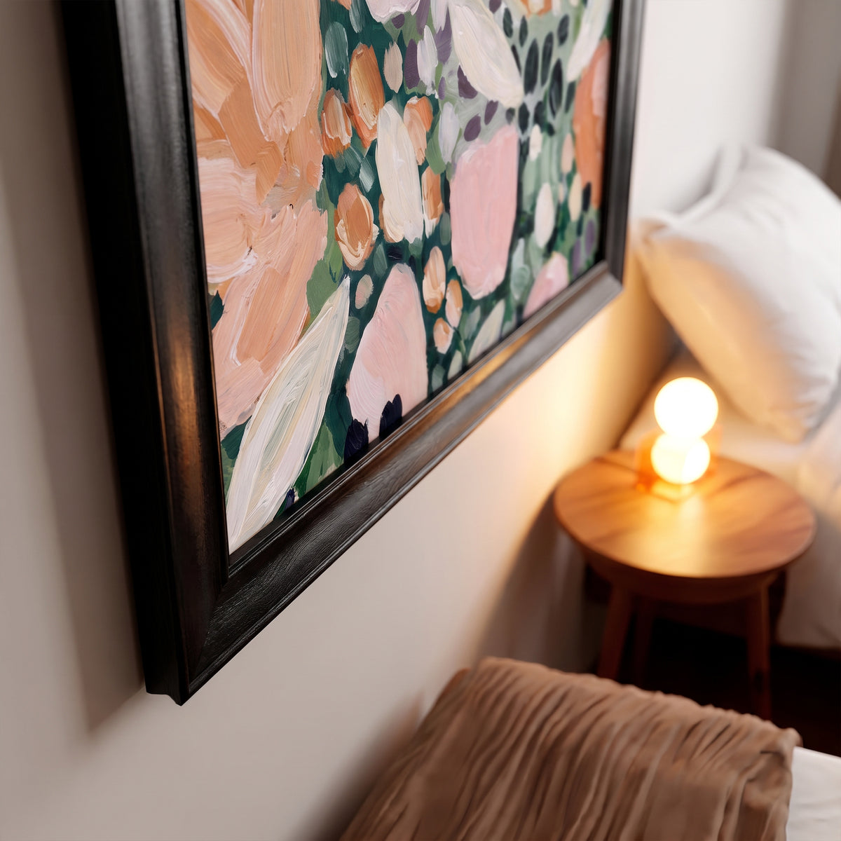 Soyut Çiçek Bahçesi Kanvas Tablo – Pastel Floral Modern Dekoratif Tablo