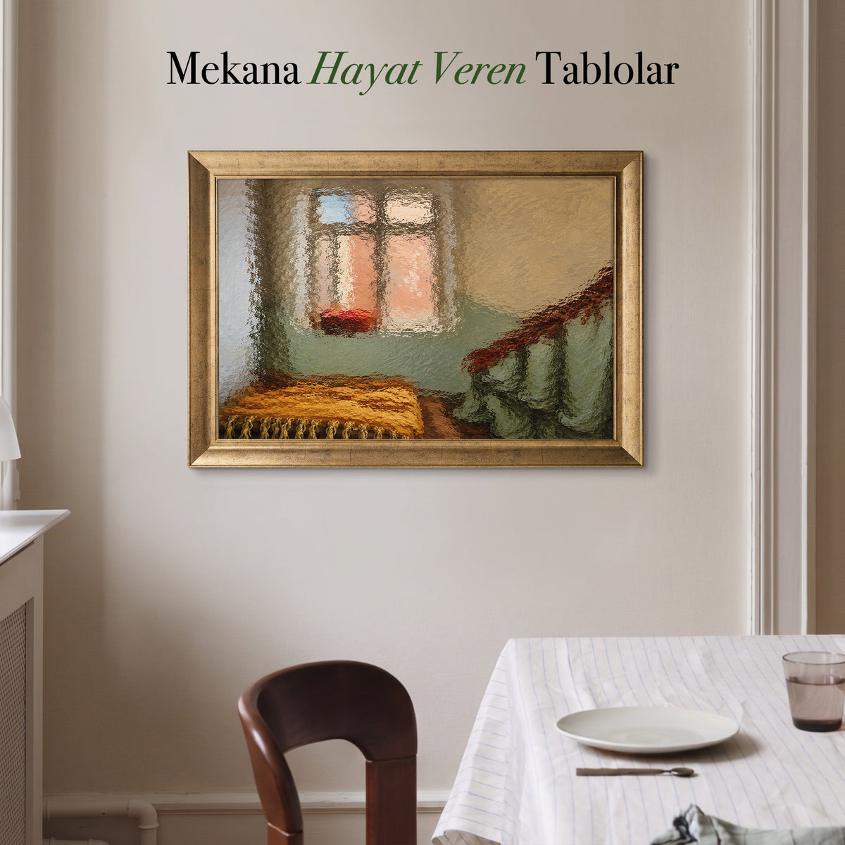 Pencereli İç Mekan – Soyut Dekoratif Kanvas Tablo