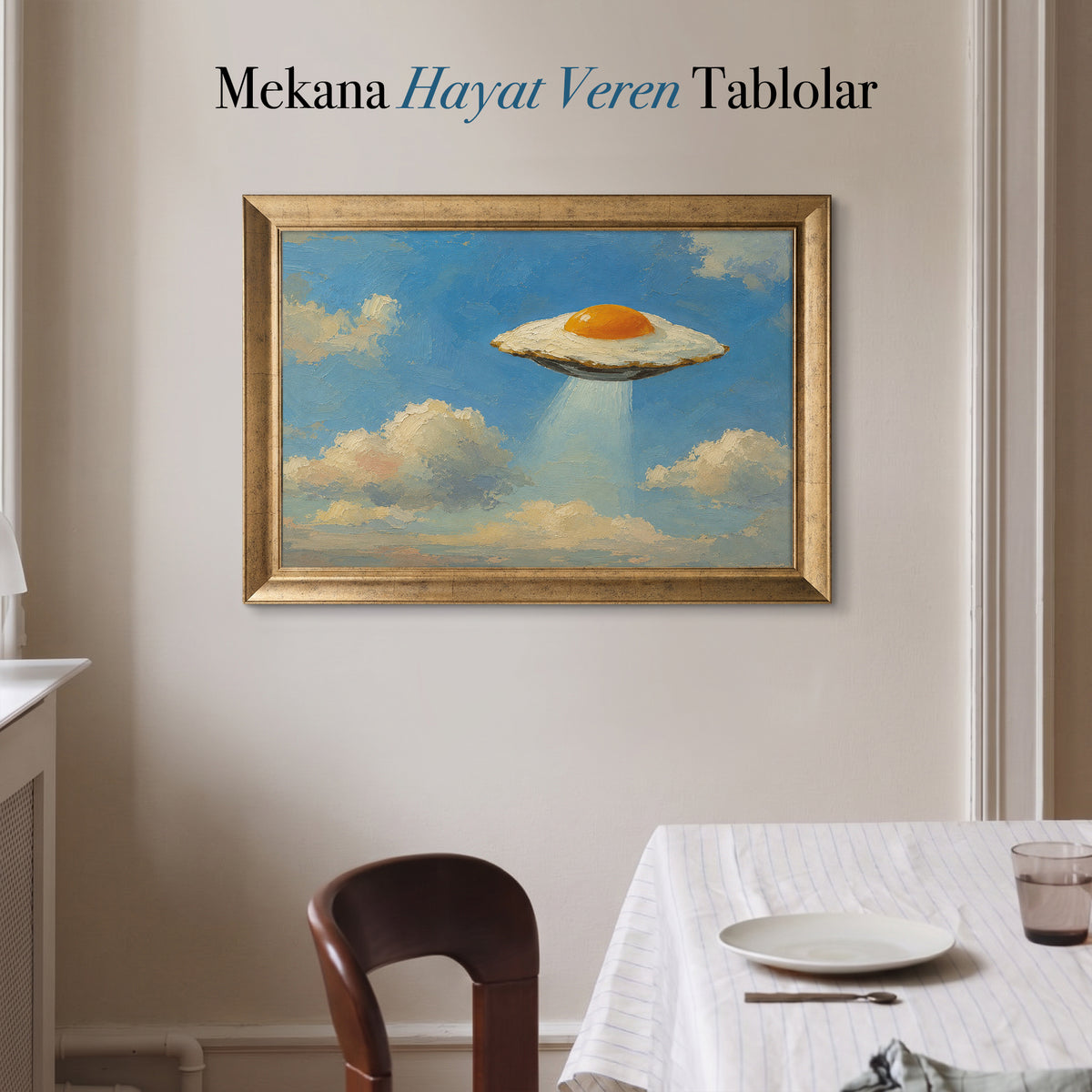 Yumurta UFO – Eğlenceli Gökyüzü Kanvas Tablo