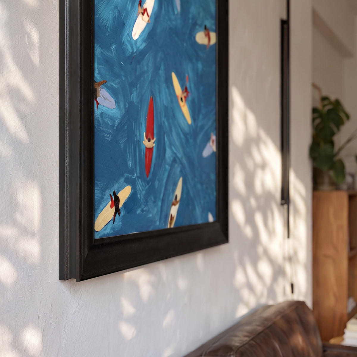 Sörfçüler Kanvas Tablo – Mavi Deniz Temalı Modern Dekoratif Tablo