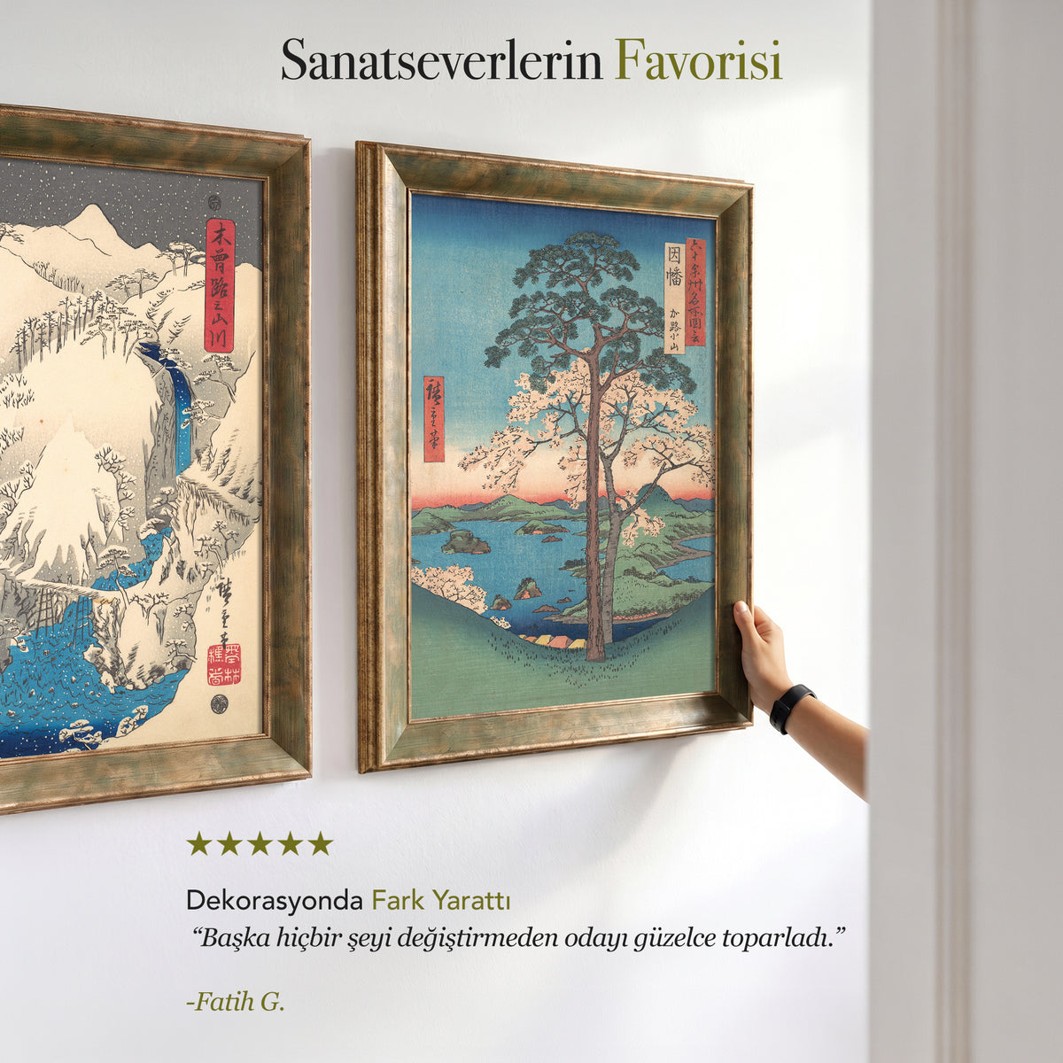 Utagawa Hiroshige Japon Manzaraları İkili Kanvas Tablo Seti – Ukiyo-e Dağ ve Doğa Serisi