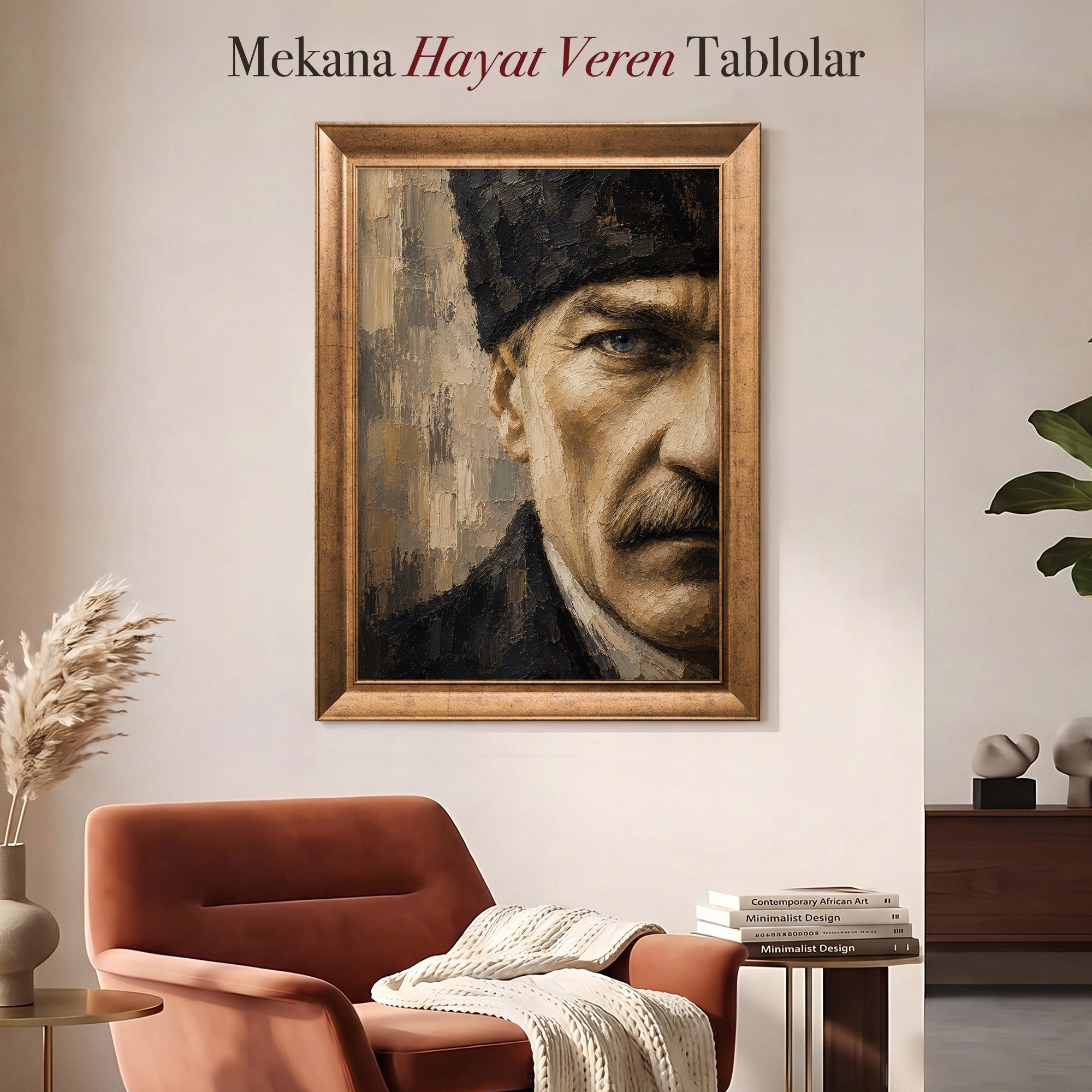 Atatürk Portresi – Modern Dokulu Kanvas Tablo