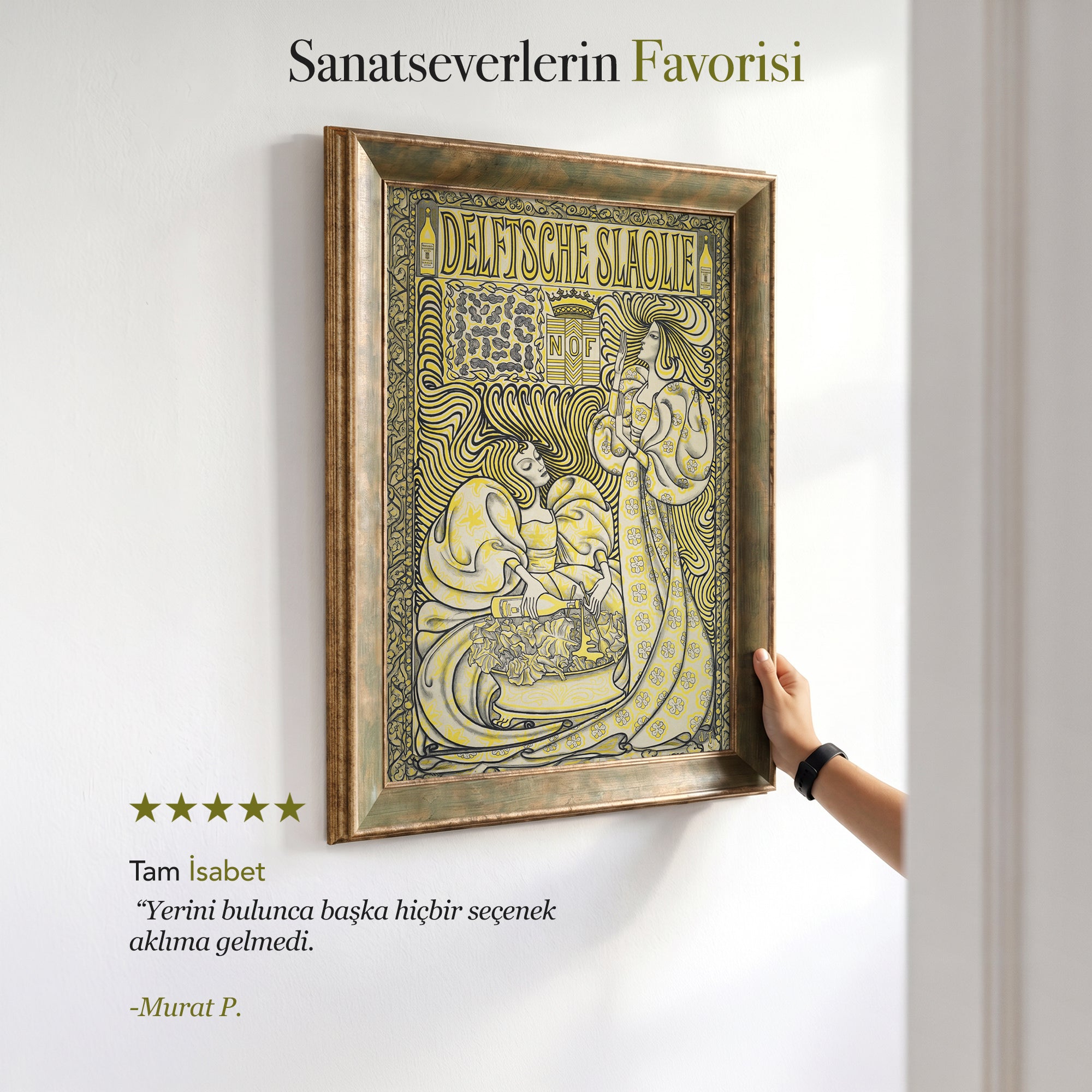 Deutsche Slivovitz Vintage Poster – Art Nouveau Kadın Figürlü Dekoratif Duvar Posteri