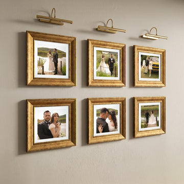 "Güzel Anılar Köşesi" Kişiye Özel Gold Çerçeveli Fotoğraf Kolajı Seti
