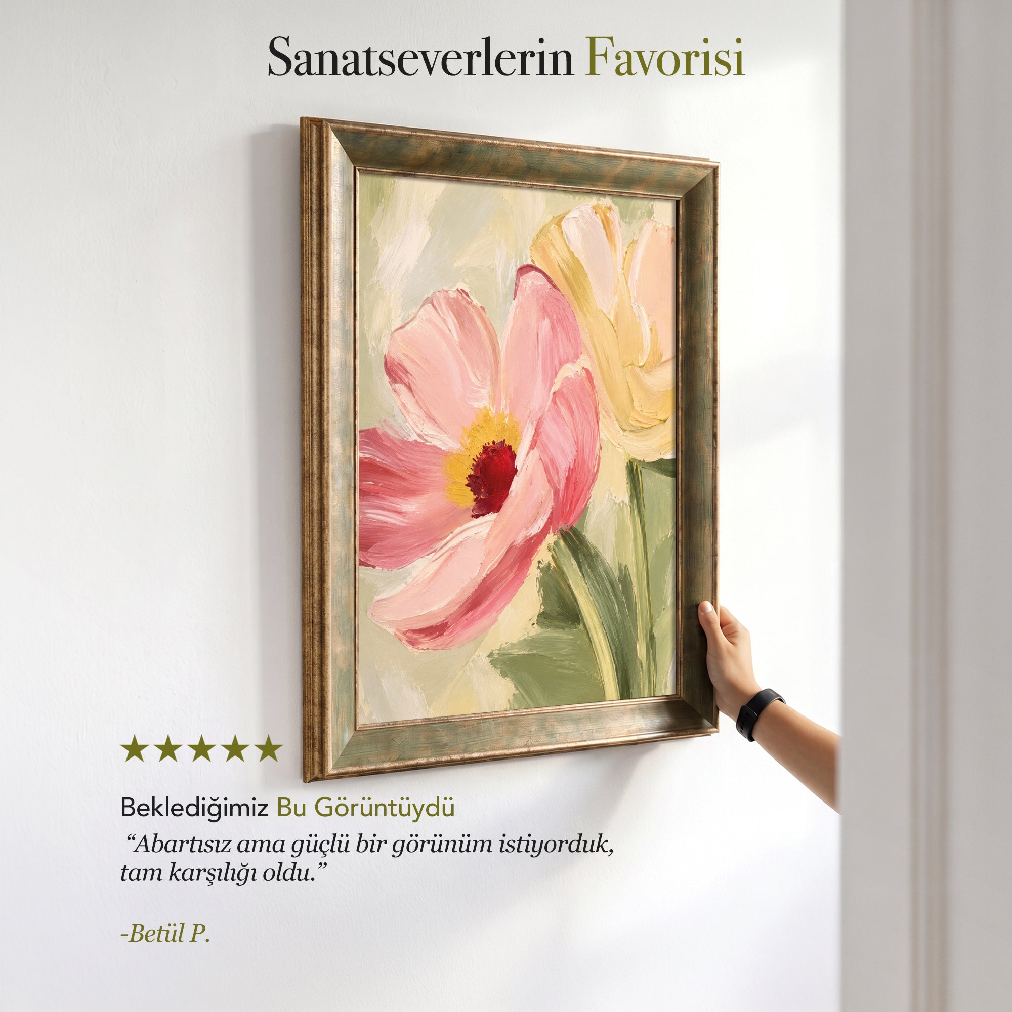 Pastel Çiçek İkili Kanvas Tablo Seti – Modern Floral Dekoratif Duvar Tablosu