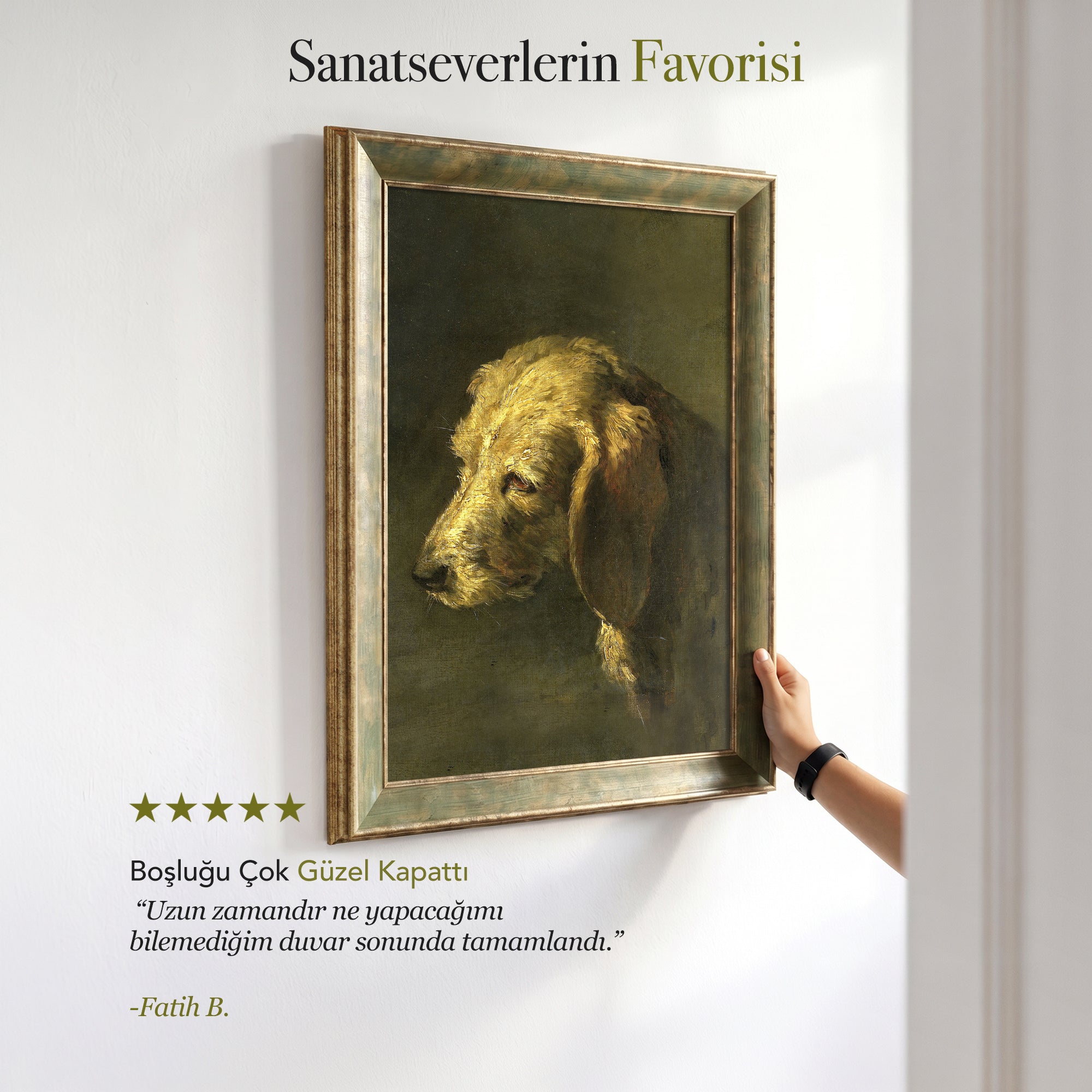 Köpek Başı Tablosu (1820–1845) | Nicolas Toussaint Charlet Klasik Hayvan Portresi