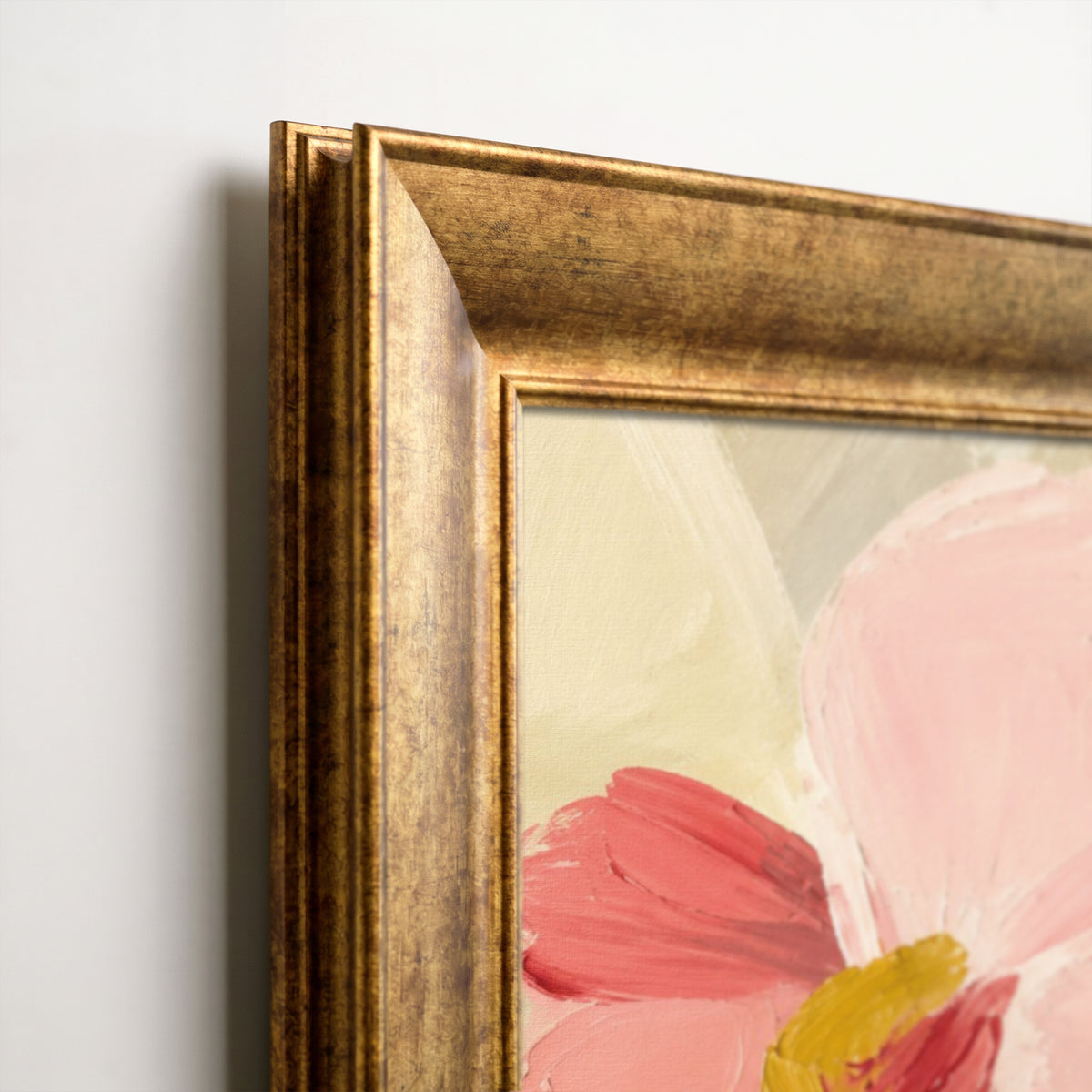 Pastel Çiçekler Kanvas Tablo – Modern Fırça Dokulu Floral Tablo