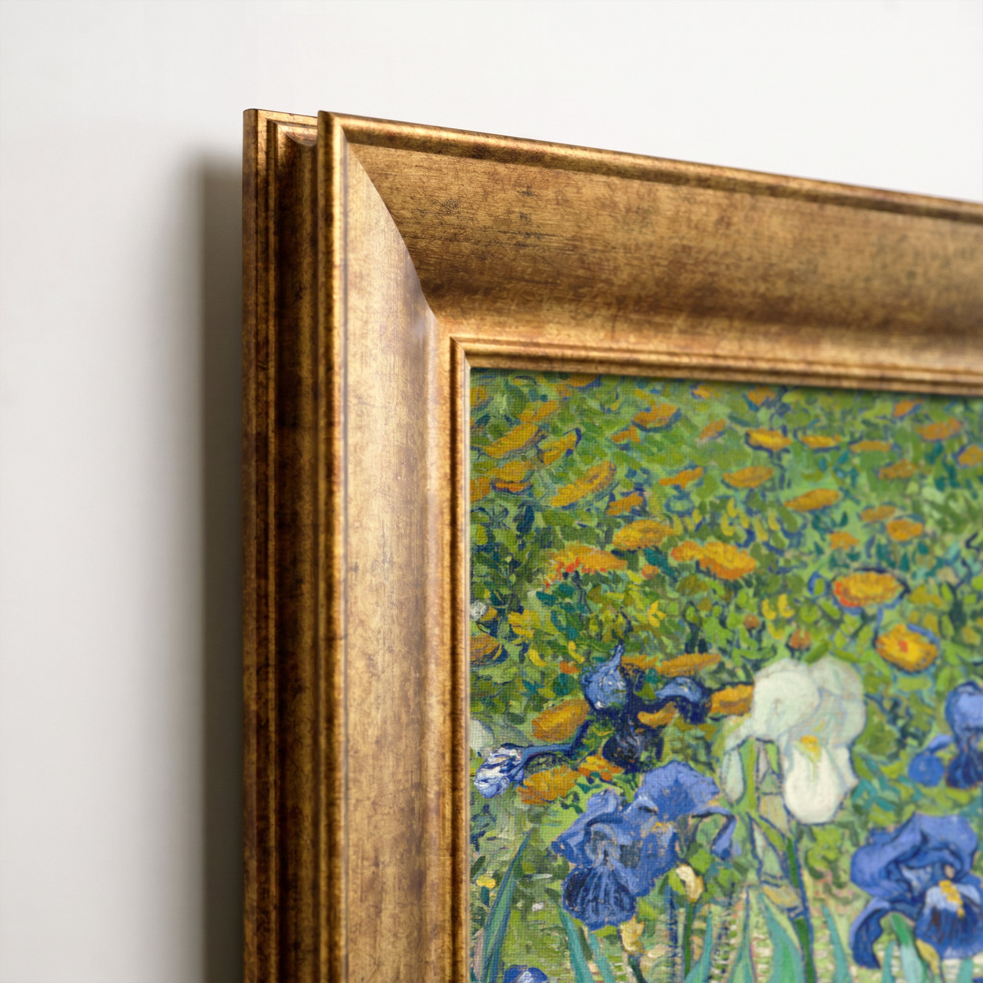 Mor Süsen Çiçekleri Tablosu | Van Gogh Tarzı Floral Kanvas Duvar Dekoru
