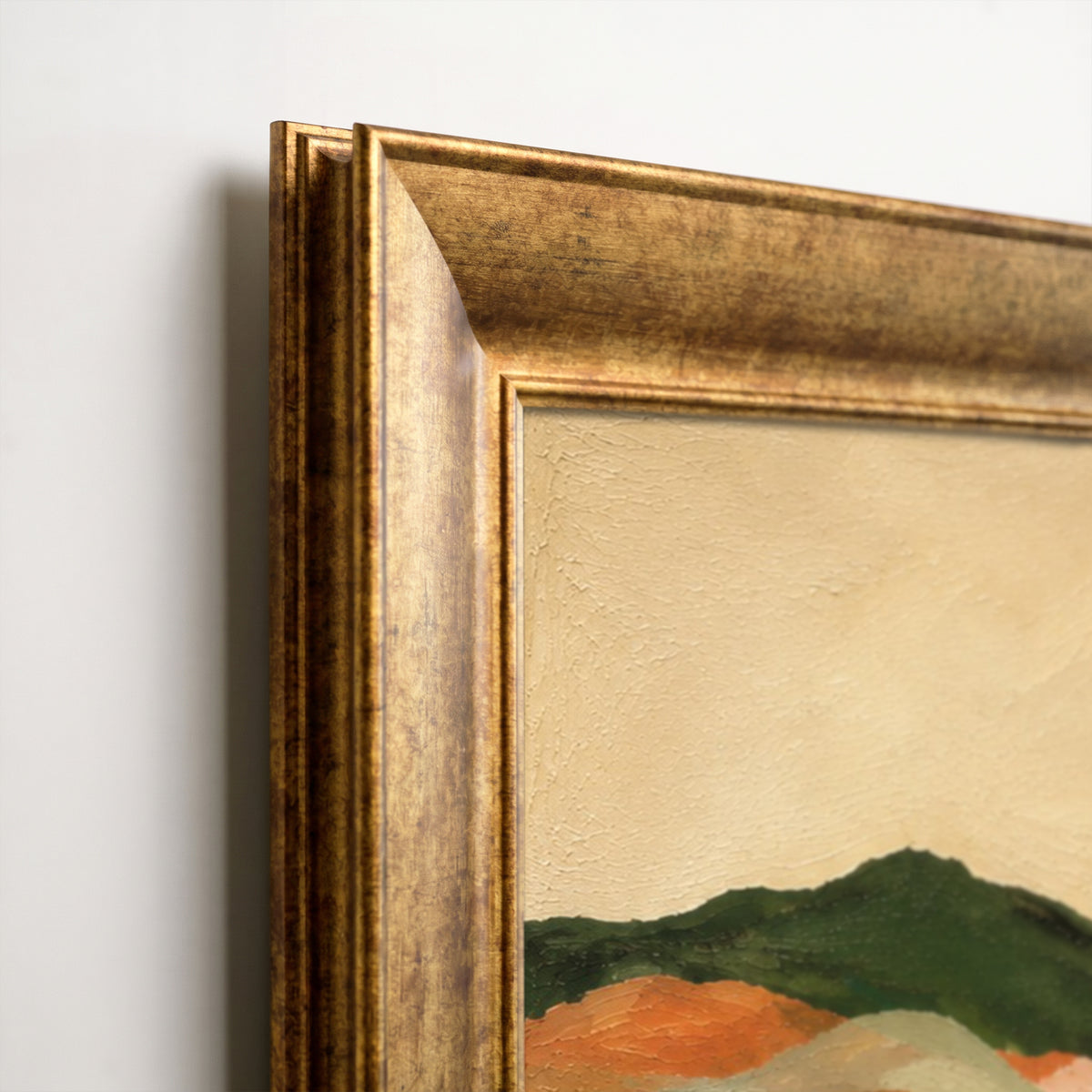 Soyut Dağ Manzarası Kanvas Tablo – Toprak Tonlu Modern Dekoratif Tablo