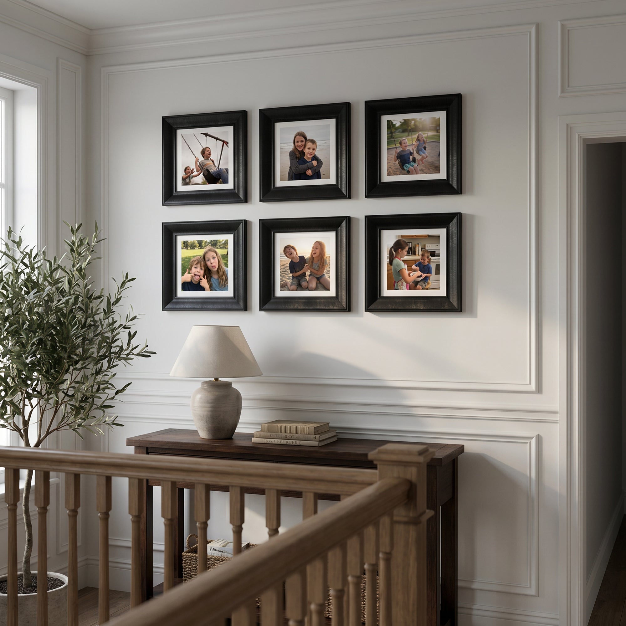 "Güzel Anılar Köşesi" Kişiye Özel Gold Çerçeveli Fotoğraf Kolajı Seti