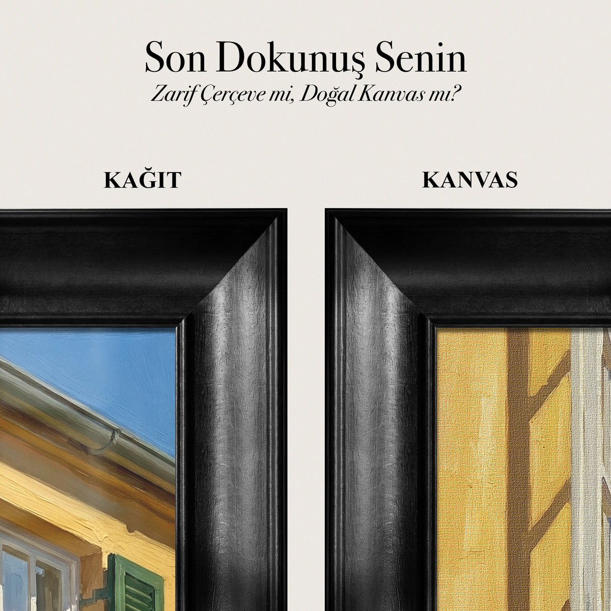 Hardal Zeminde Uçan Turnalar Kanvas Tablo